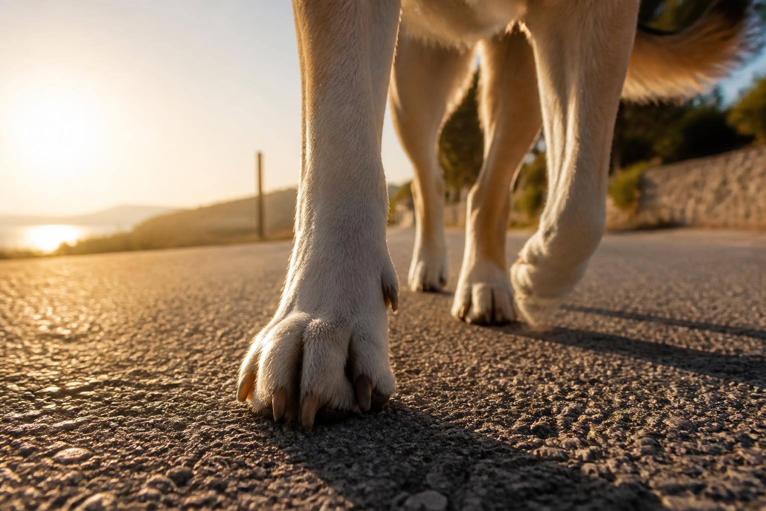 Asfalto bollente: come proteggere i cuscinetti del cane in estate