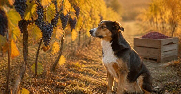 Vendemmia in Campania, perché uva e vinacce sono pericolose per il cane