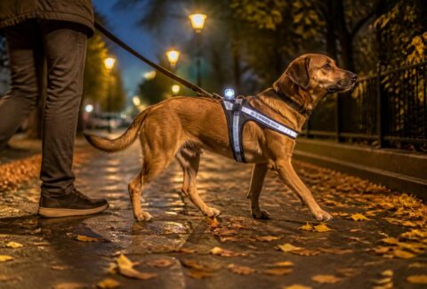 Cambio dell'ora e passeggiate al buio, come rendere visibile il cane