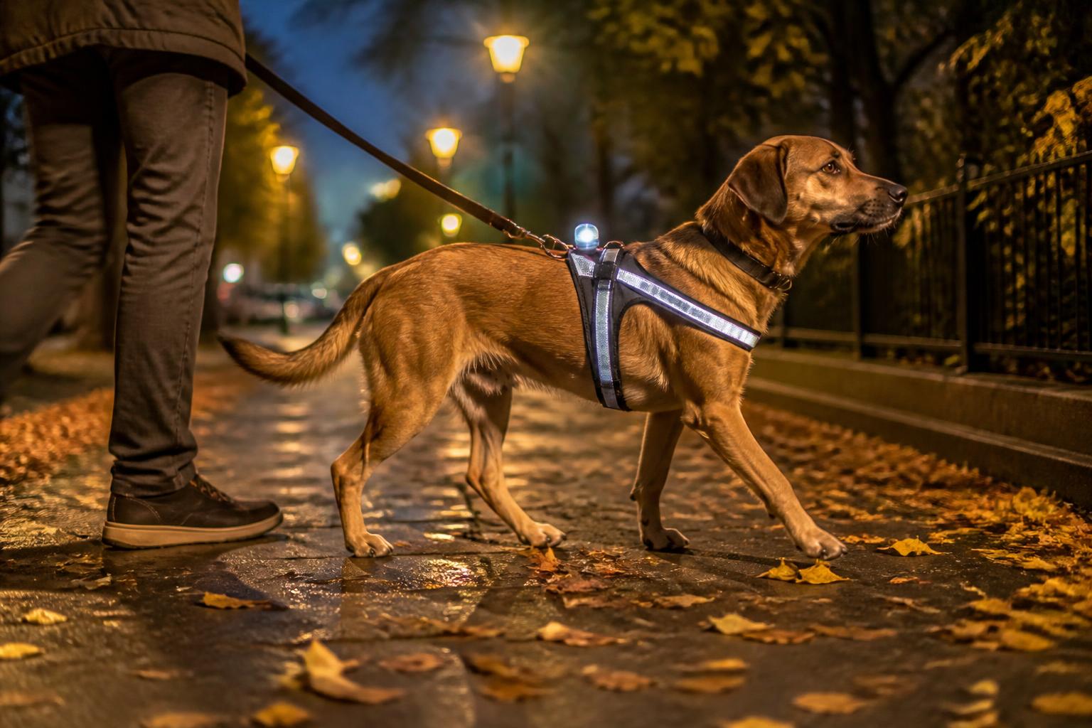 Cambio dell’ora e passeggiate al buio, come rendere visibile il cane